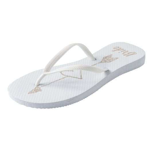 Arrow Heart Brides Wedding Teenslippers (Schuin)