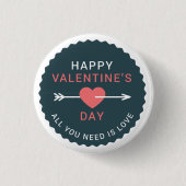 Arrow Heart Happy Valentine's Day Ronde Button 3,2 Cm (Voorkant)