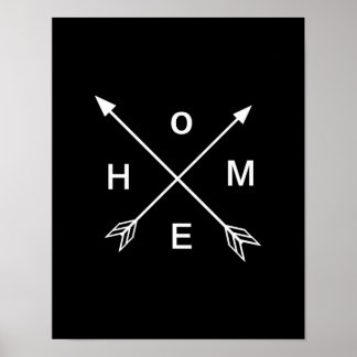 Arrow Home Art Print Black en White Minimal Art