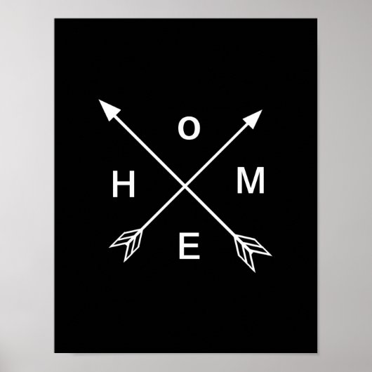 Arrow Home Art Print Black en White Minimal Art (Voorkant)