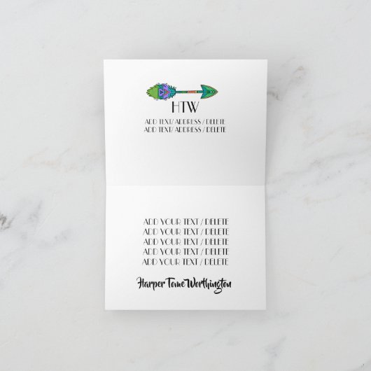 Arrow Notecard Bedankkaart (Binnen)