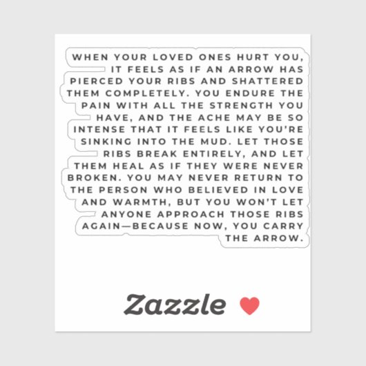 Arrow of Strength – Emotional Quote Sticker (Vel)
