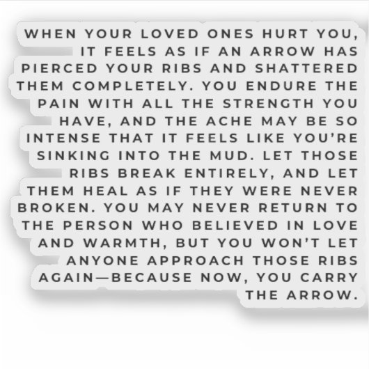 Arrow of Strength – Emotional Quote Sticker (Voorkant)