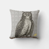 Arrow Pattern New Baby Boy Yellow Grey Owl Kussen (Voorkant)