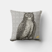 Arrow Pattern New Baby Boy Yellow Grey Owl Kussen (Voorkant)