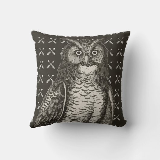 Arrow Pattern New Baby Boy's Room Grey Owl Kussen (Achterkant)