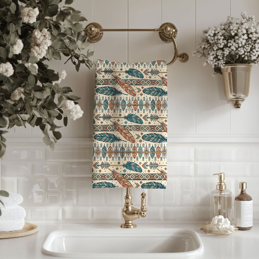 Arrow Pattern Towel Ethnic Touch for the Bath Bad Handdoek