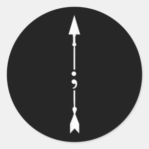 Arrow Semicolon Mental Health Awareness Ronde Sticker