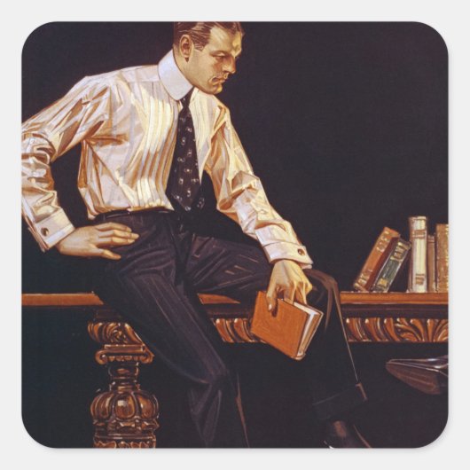 Arrow shirt Collars, American Advertisement, 1914 Vierkante Sticker (Voorkant)