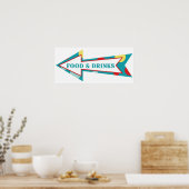 Arrow-teken voor Drink van levensmiddelen Carnival Poster (Keuken)