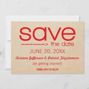 Arrow-Typografie Save the Date, Red Date