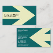 Arrow v3 (Cream) - Blauwgroen groen 006666 Visitekaartje (Voorkant / Achterkant)