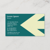 Arrow v3 (Cream) - Blauwgroen groen 006666 Visitekaartje (Achterkant)