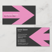 Arrow v3 (roze) - donkergrijs 33333333 visitekaartje (Voorkant / Achterkant)