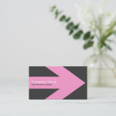 Arrow v3 (roze) - donkergrijs 33333333 visitekaartje (Staand voorkant)