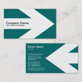 Arrow v3 (wit) - Blauwgroen groen 006666 Visitekaartje (Voorkant / Achterkant)