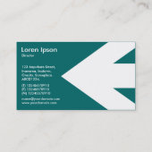 Arrow v3 (wit) - Blauwgroen groen 006666 Visitekaartje (Achterkant)