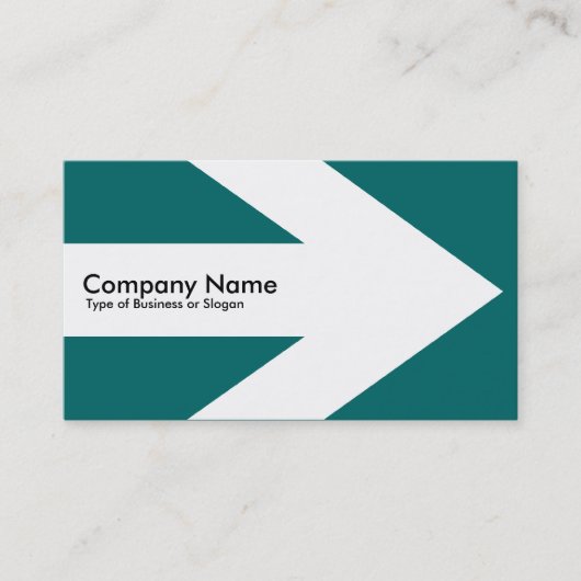 Arrow v3 (wit) - Blauwgroen groen 006666 Visitekaartje (Voorkant)