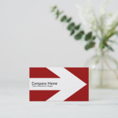 Arrow v3 (wit) - maroon 990000 visitekaartje (Staand voorkant)