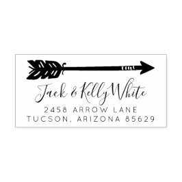 Arrow Wedding Pas getrouwd Retouradres Rubberstempel