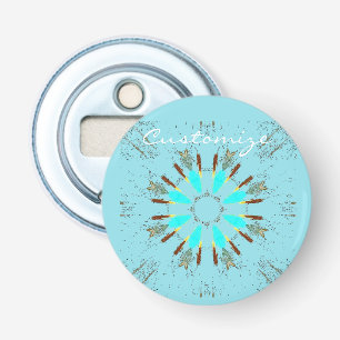 Arrowiad Feathers Pow-wow Pattern Thunder_Cove Button Flesopener