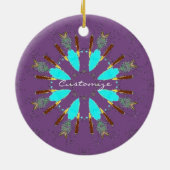 Arrowiad Feathers Pow-wow Pattern Thunder_Cove Keramisch Ornament (Achterkant)