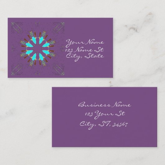 Arrowiad Feathers Pow-wow Pattern Thunder_Cove Visitekaartje (Voorkant / Achterkant)