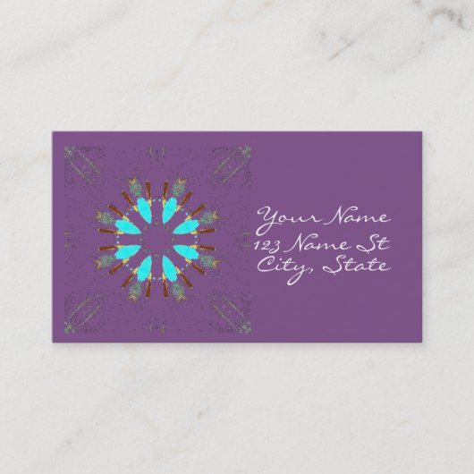 Arrowiad Feathers Pow-wow Pattern Thunder_Cove Visitekaartje (Voorkant)