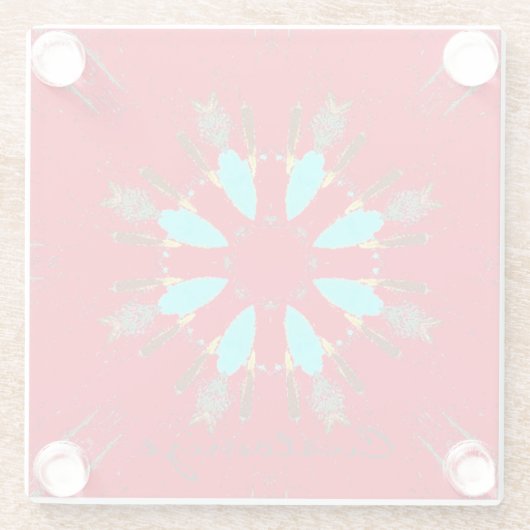 Arrowiad Feathers Pow-wow Thunder_Cove Glazen Onderzetter (Achterkant)