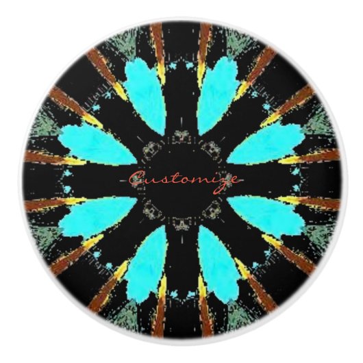 Arrowiad Feathers Pow-wow Thunder_Cove Keramische Knop (Voorkant)