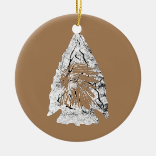 Arrowiad Hunter Indian Chief Relic Hunting Keramisch Ornament (Voorkant)