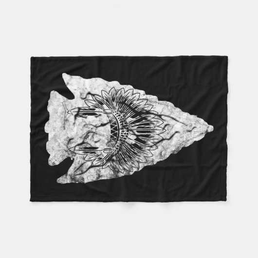 Arrowiad Hunter Native American Arrowiad Hunting Fleece Deken (Voorkant (Horizontaal))