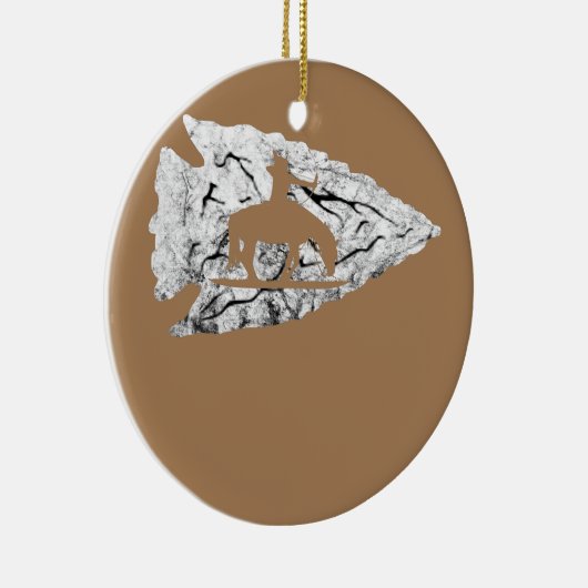 Arrowiad Hunting Native American Relic Hunter Keramisch Ornament (Rechts)