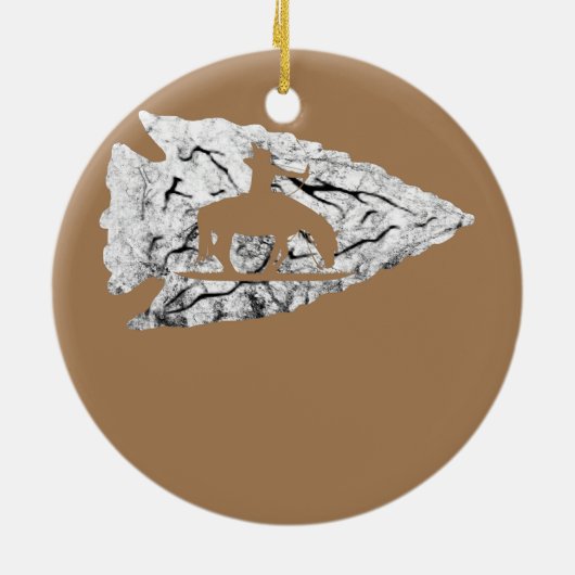 Arrowiad Hunting Native American Relic Hunter Keramisch Ornament (Achterkant)