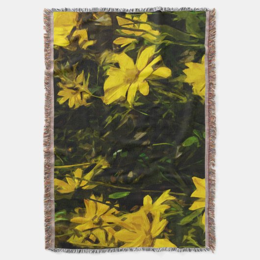 Arrowleaf Balsamroot Yellow Wildflower Abstract Deken (Voorkant Verticaal)