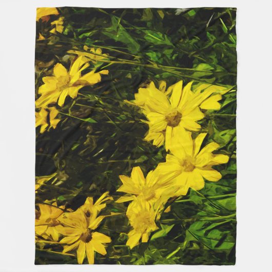 Arrowleaf Balsamroot Yellow Wildflower Abstract Fleece Deken (Voorkant)