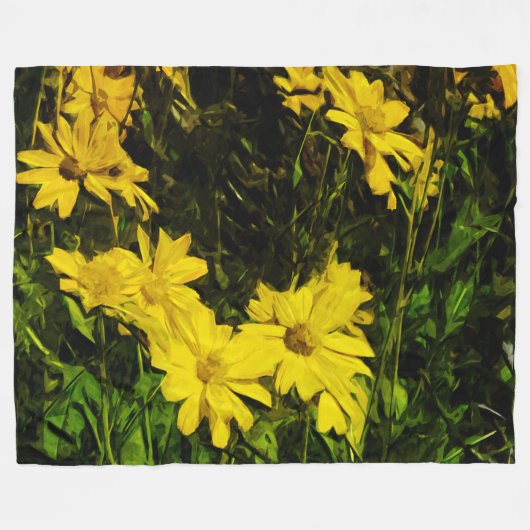 Arrowleaf Balsamroot Yellow Wildflower Abstract Fleece Deken (Voorkant (Horizontaal))