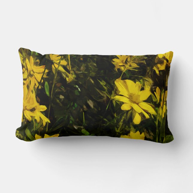 Arrowleaf Balsamroot Yellow Wildflower Abstract Kussen (Voorkant)