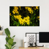 Arrowleaf Balsamroot Yellow Wildflower Abstract Poster (Thuiskantoor)
