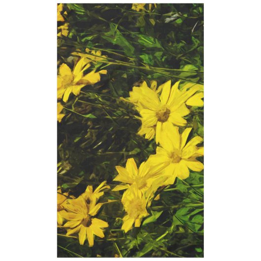Arrowleaf Balsamroot Yellow Wildflower Abstract Tafelkleed (Voorkant)