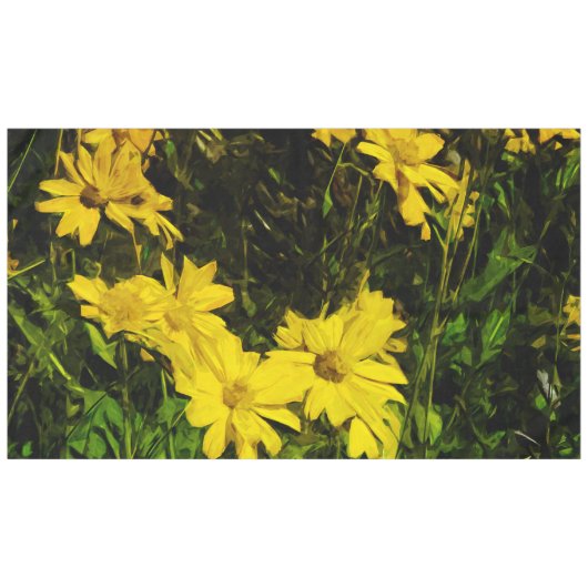 Arrowleaf Balsamroot Yellow Wildflower Abstract Tafelkleed (Voorkant (Horizontaal))