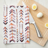 Arrowroot Geometrische Waterverf Patroon Roze Paar Theedoek (Quarter Fold)