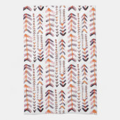 Arrowroot Geometrische Waterverf Patroon Roze Paar Theedoek (Verticaal)