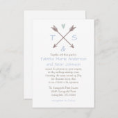 Arrows Blue Heart - 3x5 Weddenschap Kaart (Voorkant / Achterkant)