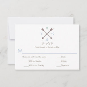 Arrows Blue Heart - RSVP & keuze diner Kaartje