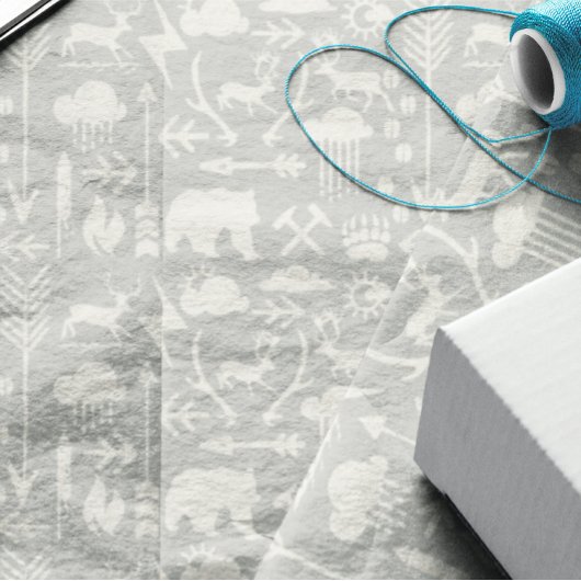 Arrows Deer Beren and Clouds Pattern Tissuepapier