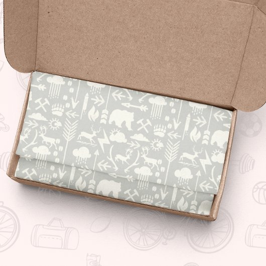 Arrows Deer Beren and Clouds Pattern Tissuepapier