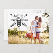 ARROWS EN HEART BEWAREN HET DATUM BRIEFKAART (Voorkant / Achterkant)