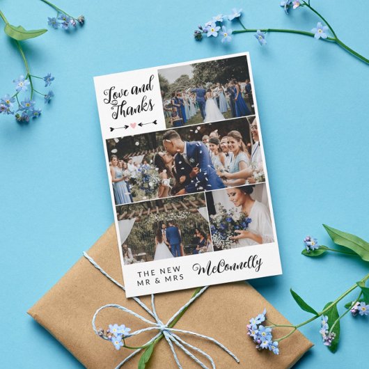 Arrows Heart Foto Collage Love & Bedankt Weddensch