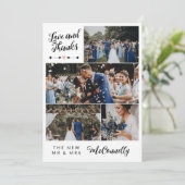 Arrows Heart Foto Collage Love & Bedankt Weddensch (Staand voorkant)